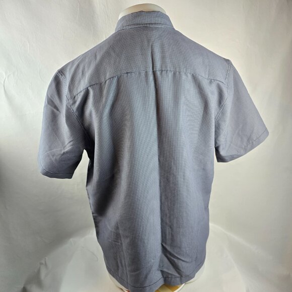 Quiksilver Shirt Men Medium Grey Button Up Check Rayon Blend Beach Vacation Y2k - Picture 7 of 10